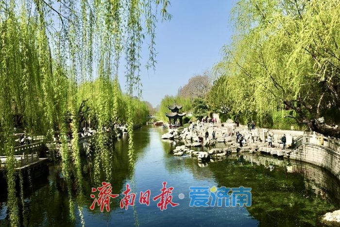 护城河畔绿意盎然 春日美景惹人醉