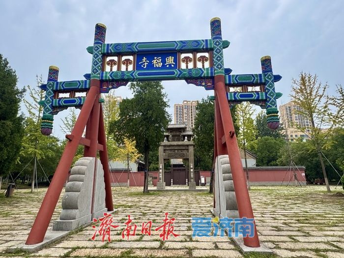 初秋济南兴福寺:银杏撒金映古建 绘就城市诗意画卷