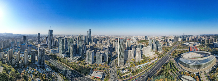 冬日“泉城蓝”如洗，济南城市天际线邂逅晴空之美