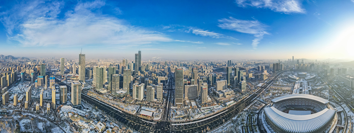 雪后济南开启“高清模式”!东部城区蓝天白雪颜值拉满