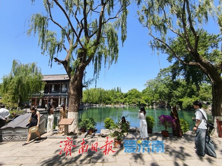 初夏五龙潭风光旖旎 游鱼戏水引客流连