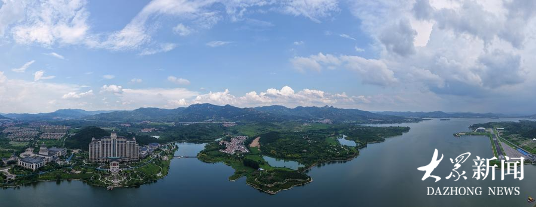 高空视角！济南 “小洱海” 雪野湖有多绝