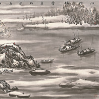 萧维永《江村瑞雪》