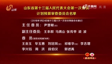 視頻|山東省十三屆人大一次會議計劃預算審查委員會名單