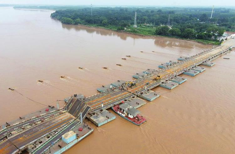 黃河調水調沙結束 濟南濼(luo)口浮橋恢復通行